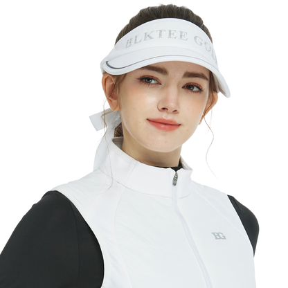 BLKTEE女可拆蝴蝶結中空帽(白)