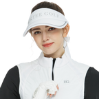 BLKTEE女可拆蝴蝶結中空帽(白)