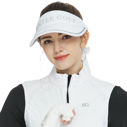 BLKTEE女可拆蝴蝶結中空帽(白)