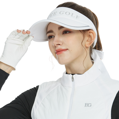 BLKTEE女可拆蝴蝶結中空帽(白)