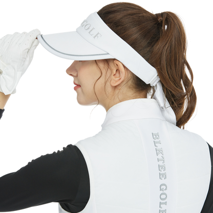 BLKTEE女可拆蝴蝶結中空帽(白)