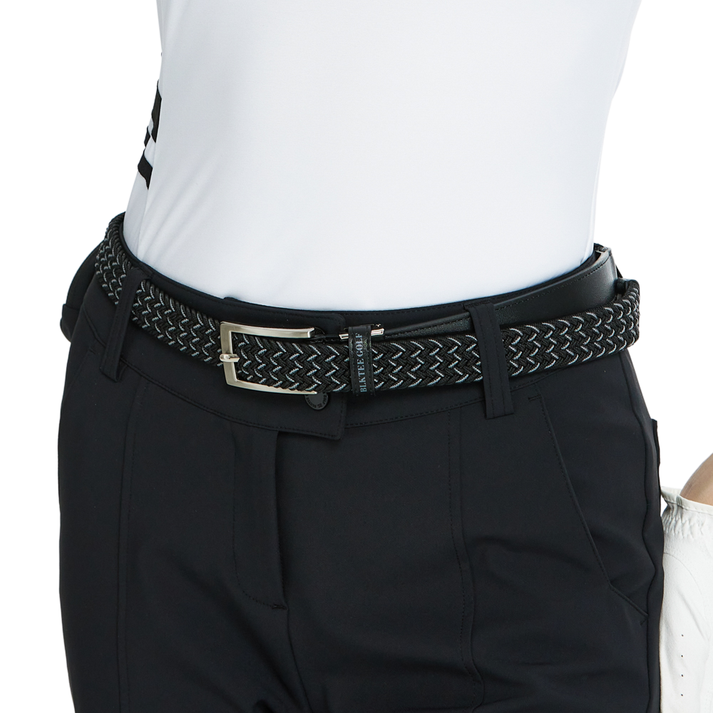 BLKTEE女彈性編織運動腰帶(黑)