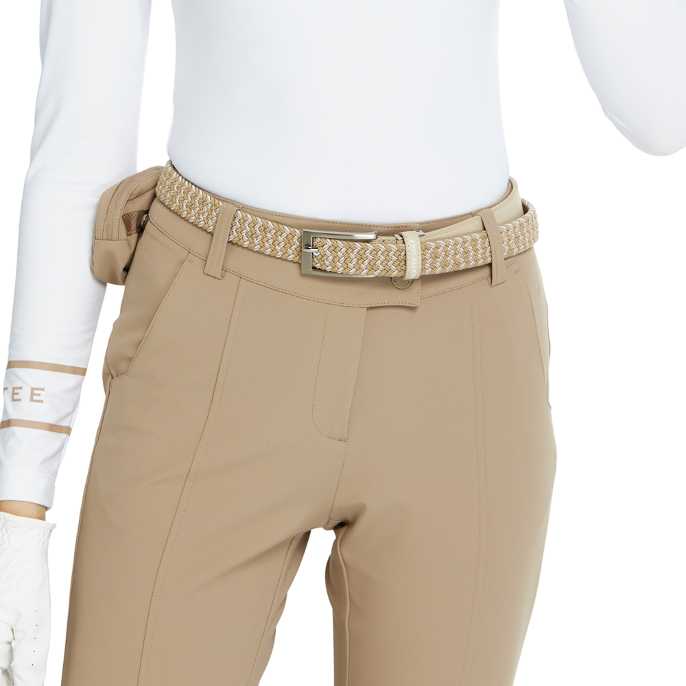 BLKTEE女彈性編織運動腰帶(卡其)