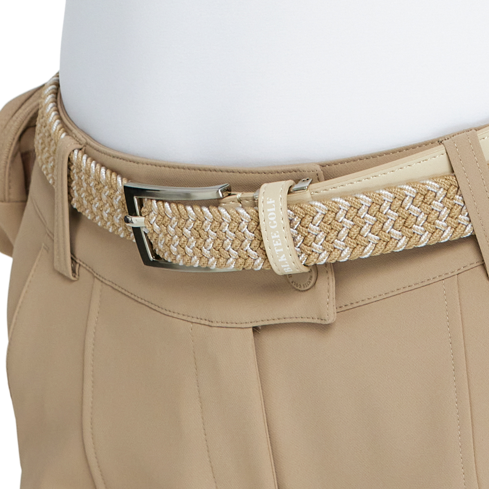 BLKTEE女彈性編織運動腰帶(卡其)