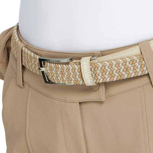 BLKTEE女彈性編織運動腰帶(卡其)