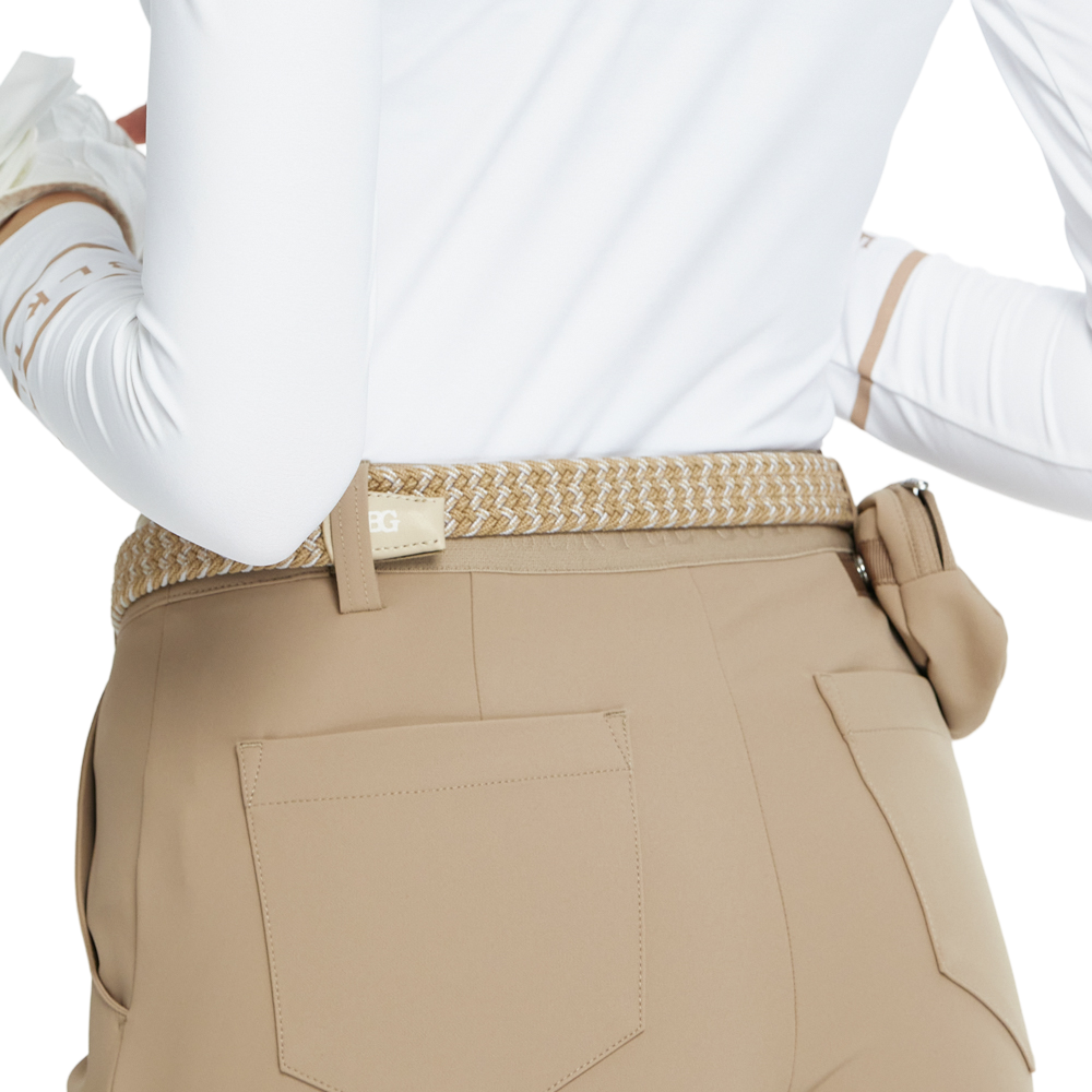 BLKTEE女彈性編織運動腰帶(卡其)