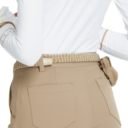 BLKTEE女彈性編織運動腰帶(卡其)