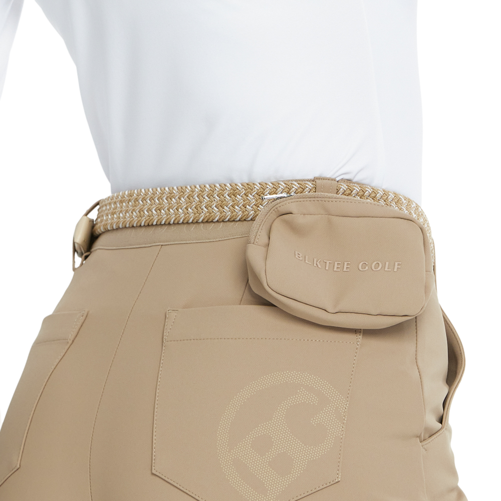 BLKTEE女彈性編織運動腰帶(卡其)