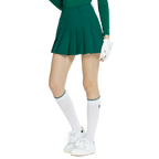 BLKTEE女針織緹花長筒襪(白綠)