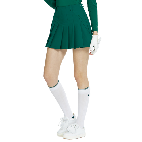 BLKTEE女針織緹花長筒襪(白綠)