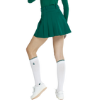 BLKTEE女針織緹花長筒襪(白綠)