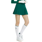 BLKTEE女針織緹花長筒襪(白綠)