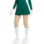 BLKTEE女針織緹花長筒襪(白綠)