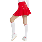 BLKTEE女針織緹花長筒襪(白紅)