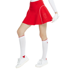 Stoking jacquard rajutan wanita setinggi lutut (putih dan merah)