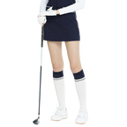 BLKTEE女學院風撞色小腿襪(白寶藍)