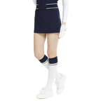 BLKTEE女學院風撞色小腿襪(白寶藍)