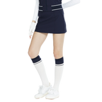 BLKTEE女學院風撞色小腿襪(白寶藍)