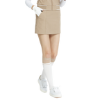 BLKTEE女學院風撞色小腿襪(白卡其)