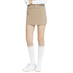 BLKTEE女學院風撞色小腿襪(白卡其)