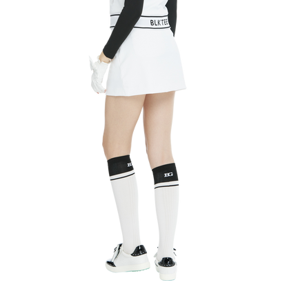 BLKTEE女學院風撞色小腿襪(白黑)