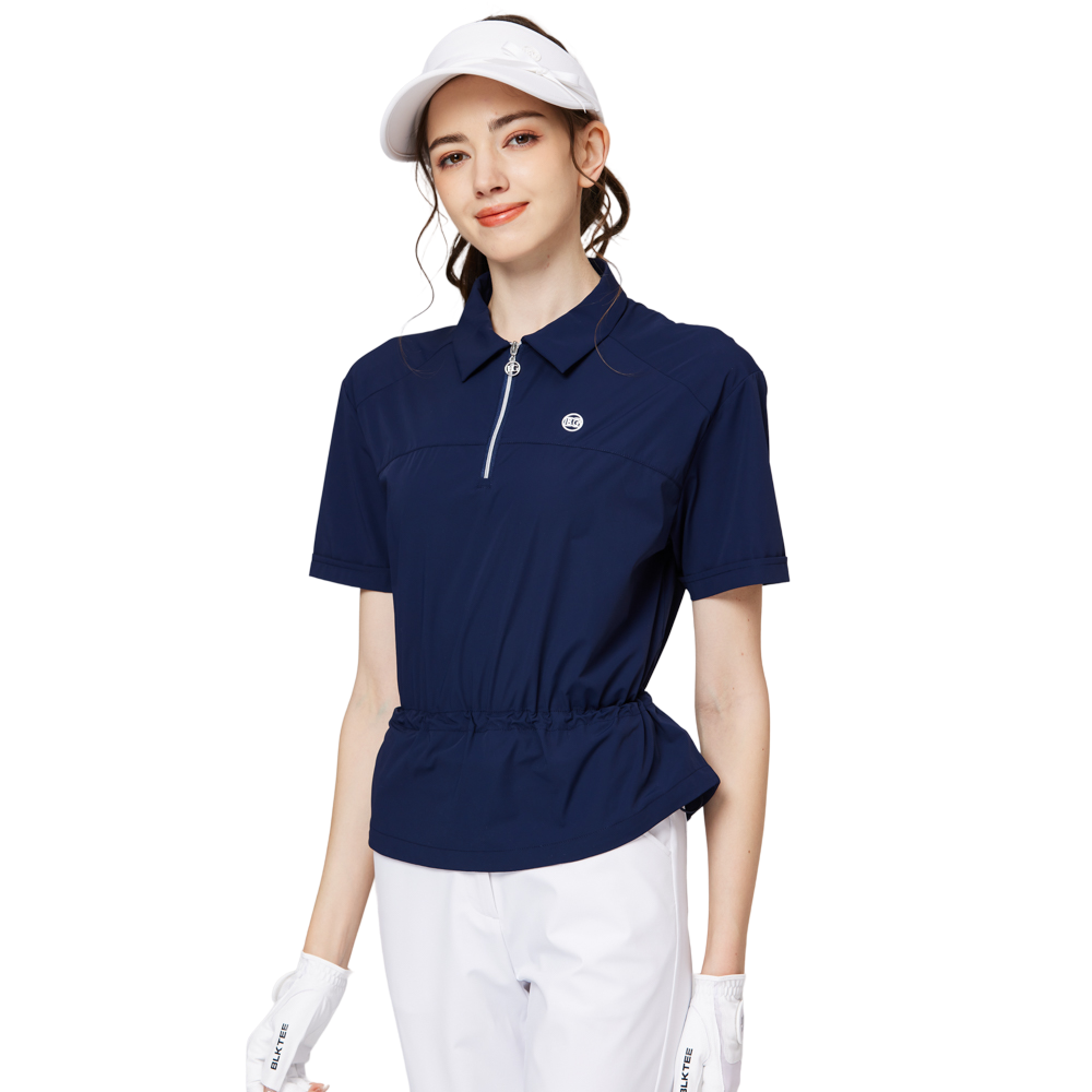 Fashionable ultra-thin waist-cinching women's short-sleeved top