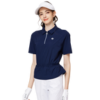 Fashionable ultra-thin waist-cinching women's short-sleeved top