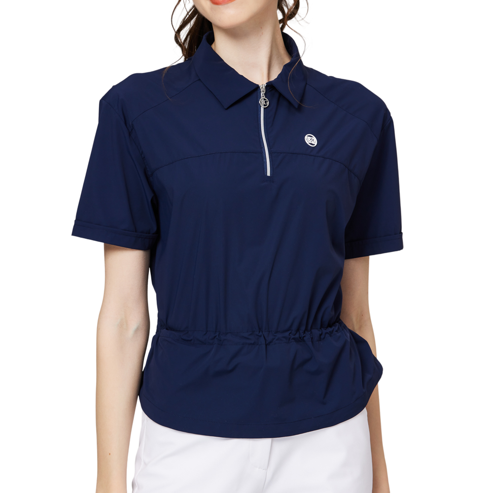 Fashionable ultra-thin waist-cinching women's short-sleeved top