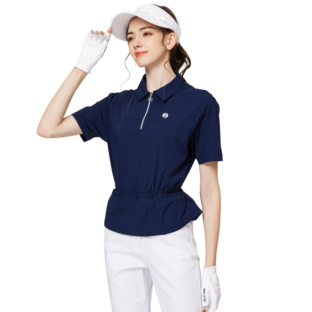 Fashionable ultra-thin waist-cinching women's short-sleeved top