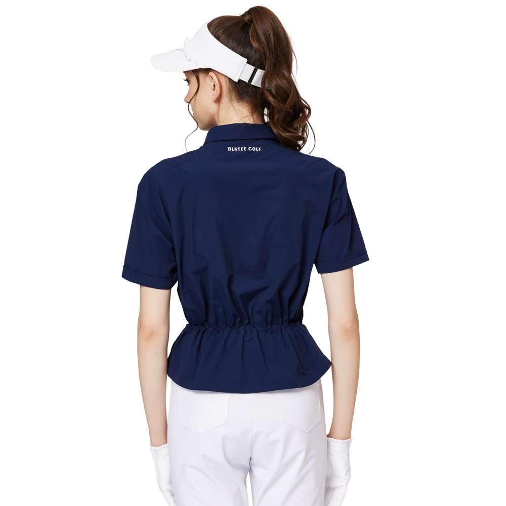 Fashionable ultra-thin waist-cinching women's short-sleeved top