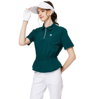 Fashionable ultra-thin waist-cinching women's short-sleeved top