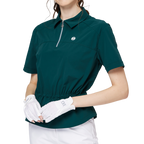 Fashionable ultra-thin waist-cinching women's short-sleeved top