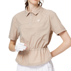 Fashionable ultra-thin waist-cinching women's short-sleeved top