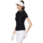 螺紋領收腰女短袖上衣