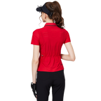 螺紋領收腰女短袖上衣