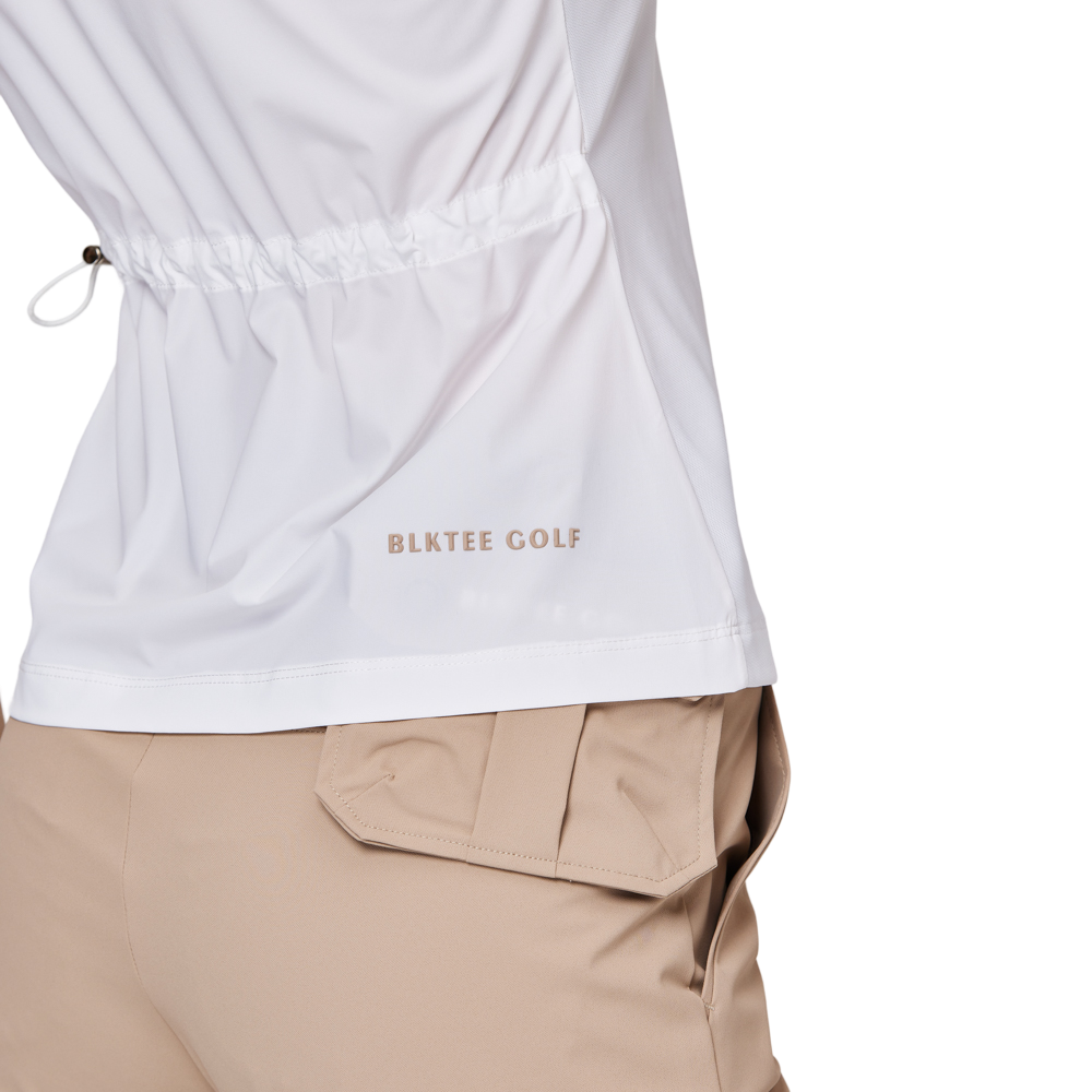 螺紋領收腰女短袖上衣