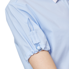 收口袖翻領女短袖上衣