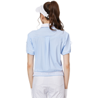 收口袖翻領女短袖上衣