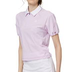 收口袖翻領女短袖上衣