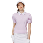 收口袖翻領女短袖上衣