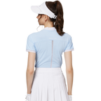 珠花高彈小立領女短袖上衣