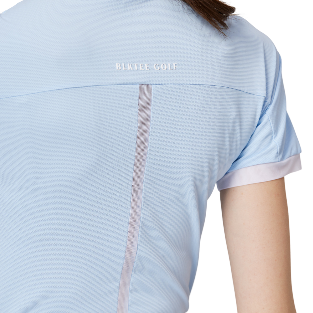 珠花高彈小立領女短袖上衣