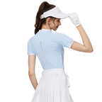 珠花高彈小立領女短袖上衣