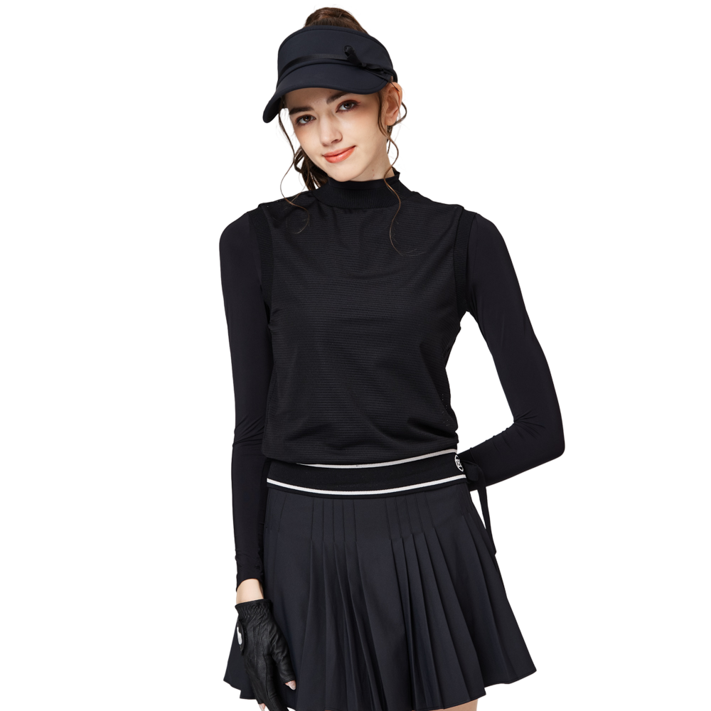 網孔假兩件防曬冰絲袖套衣