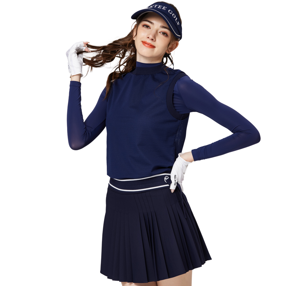 網孔假兩件防曬冰絲袖套衣