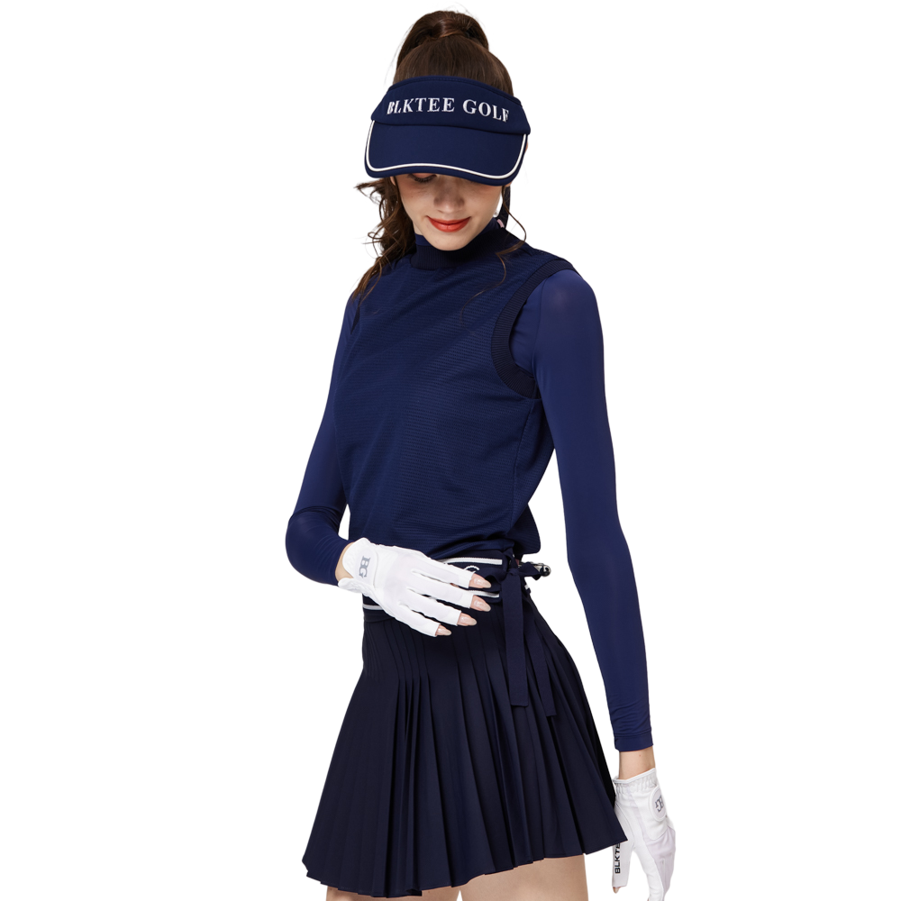 網孔假兩件防曬冰絲袖套衣