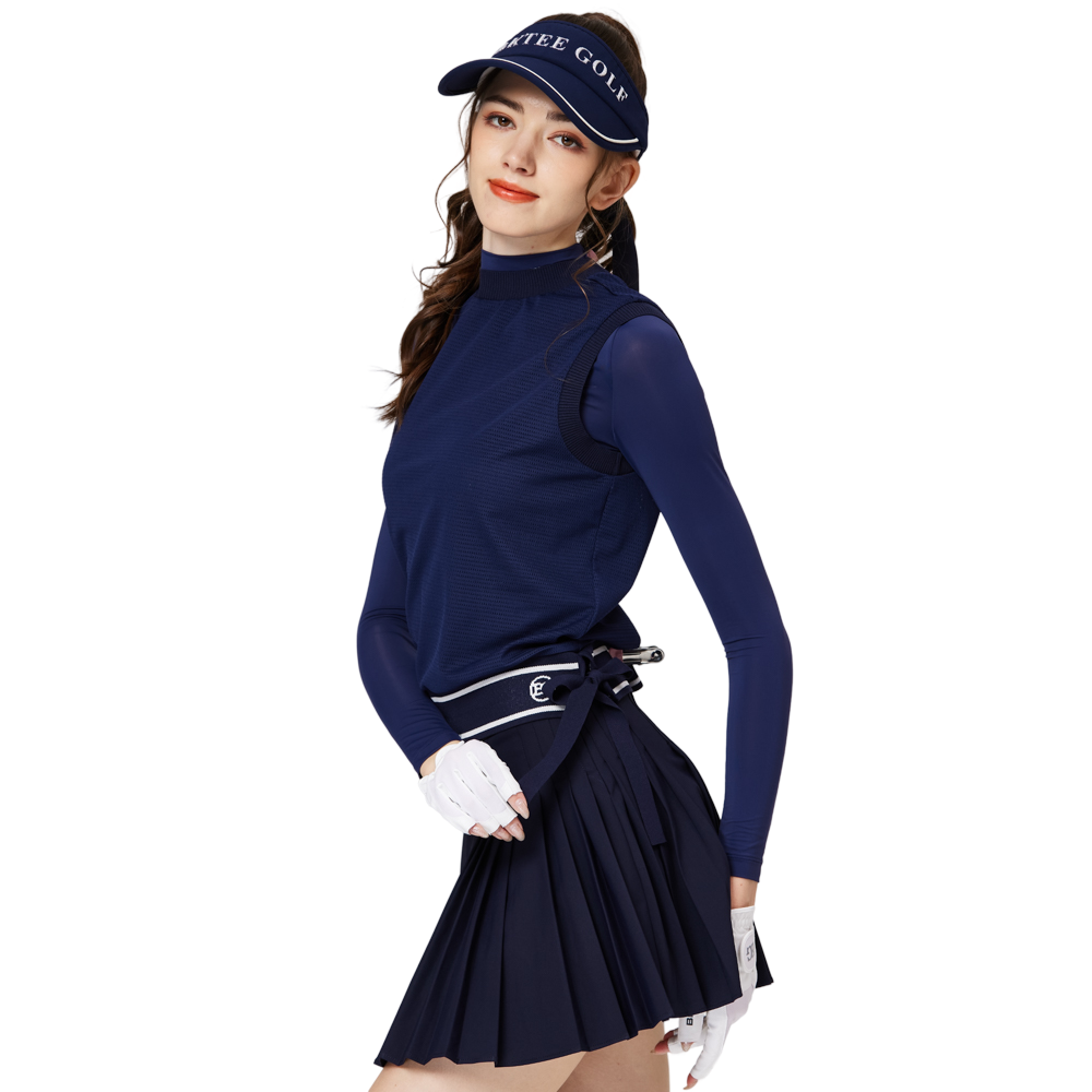 網孔假兩件防曬冰絲袖套衣