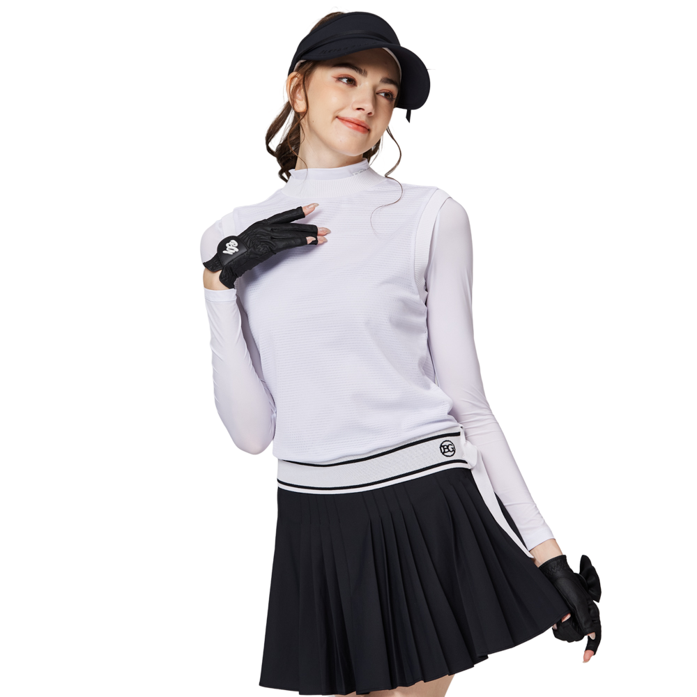 網孔假兩件防曬冰絲袖套衣