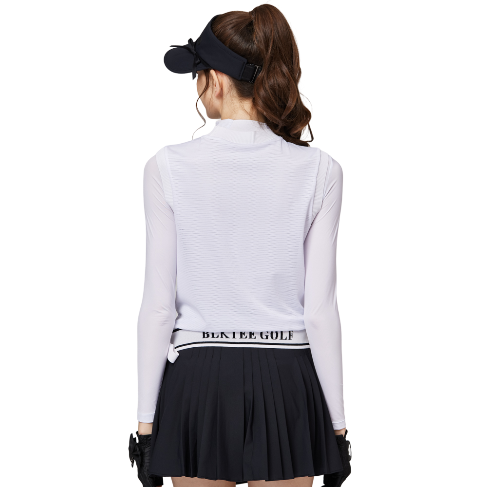 網孔假兩件防曬冰絲袖套衣