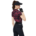 彩印透氣翻領女短袖上衣